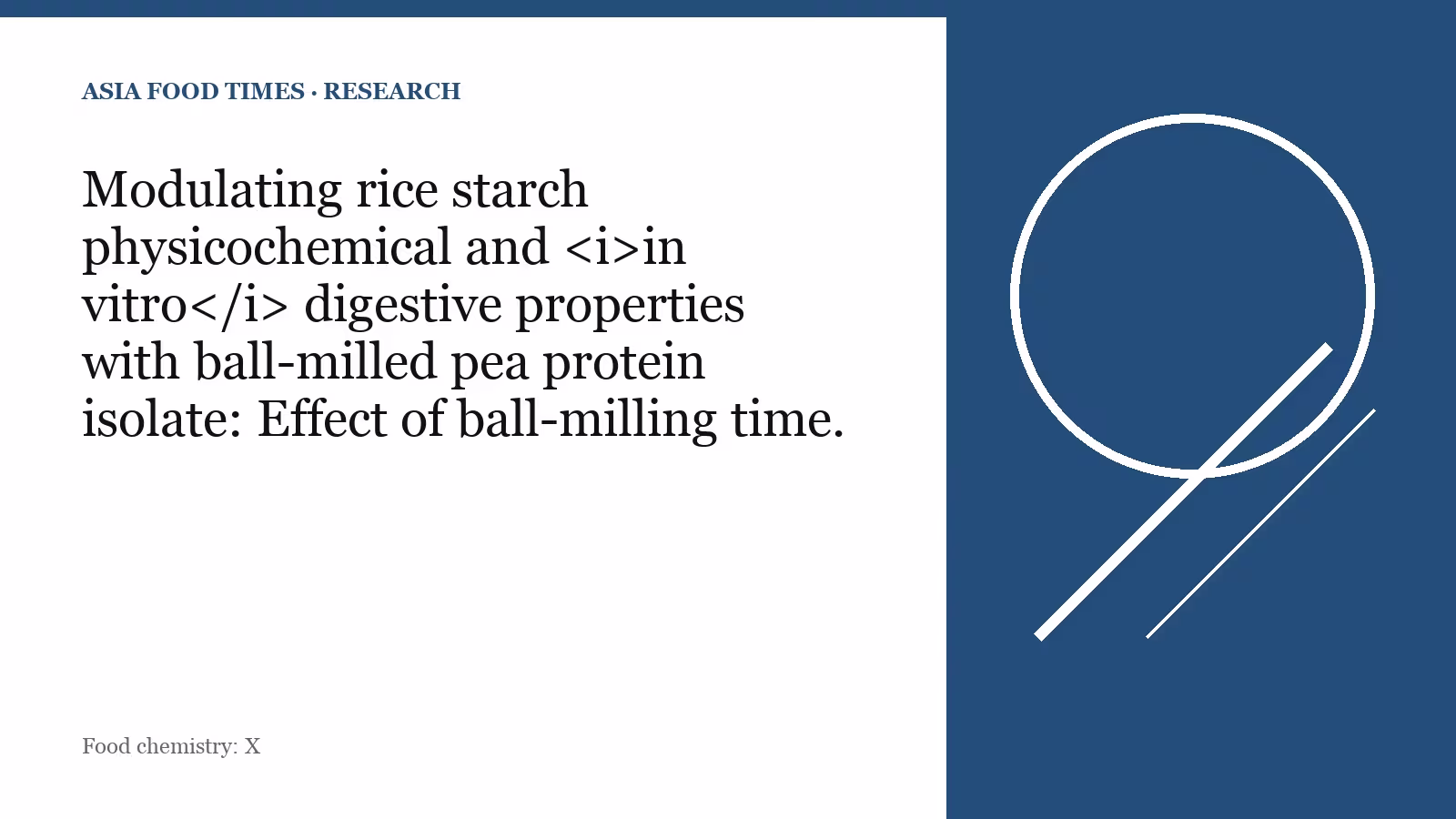 Modulating rice starch physicochemical and in vitro digestive properties with ball-milled pea protein isolate: Effect of ball-milling time.